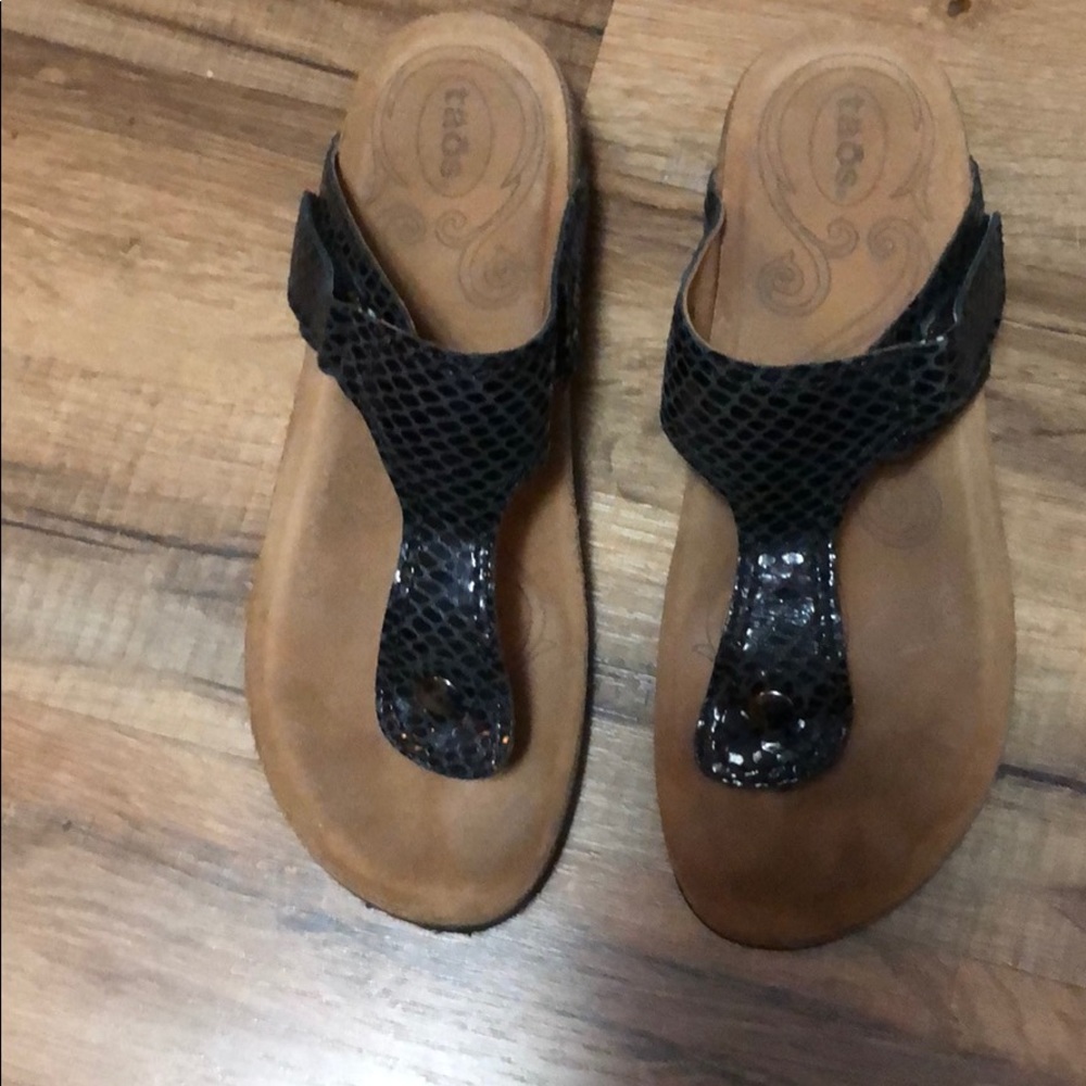 Taos Black Snakeskin Lucy Sandals